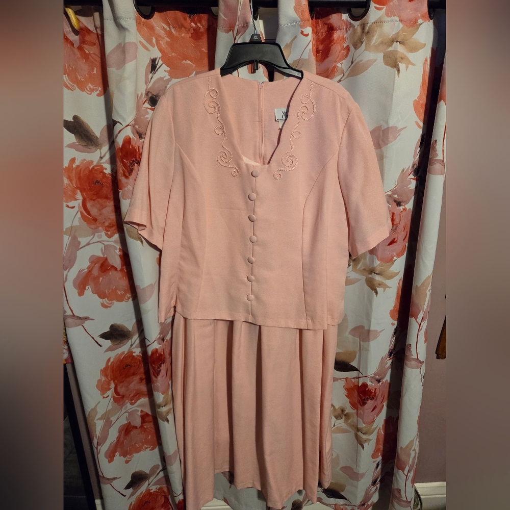 Chic Blush Button-Down Dress - image 1